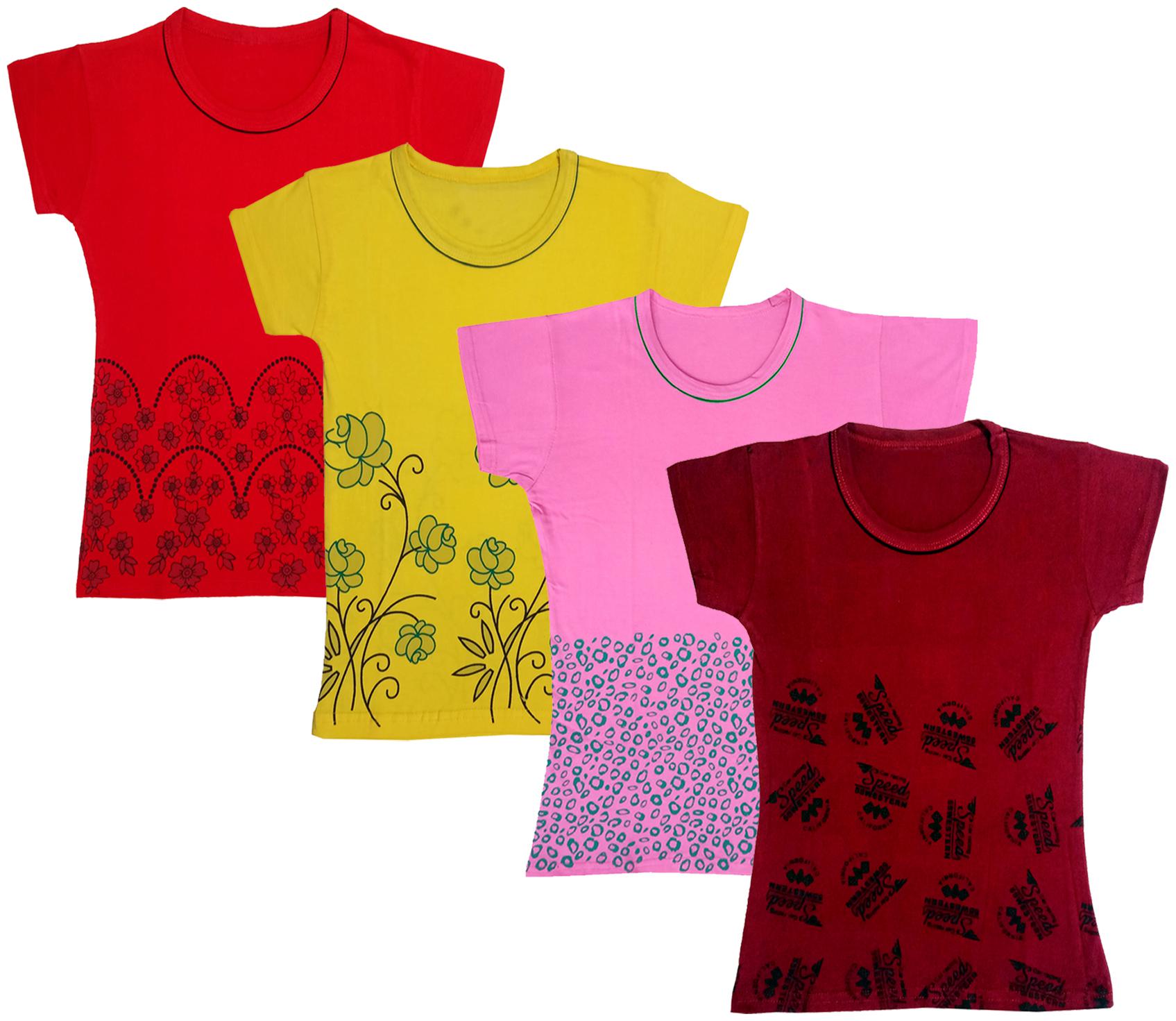 

Indiweaves Girl Cotton Printed T shirt - Multi