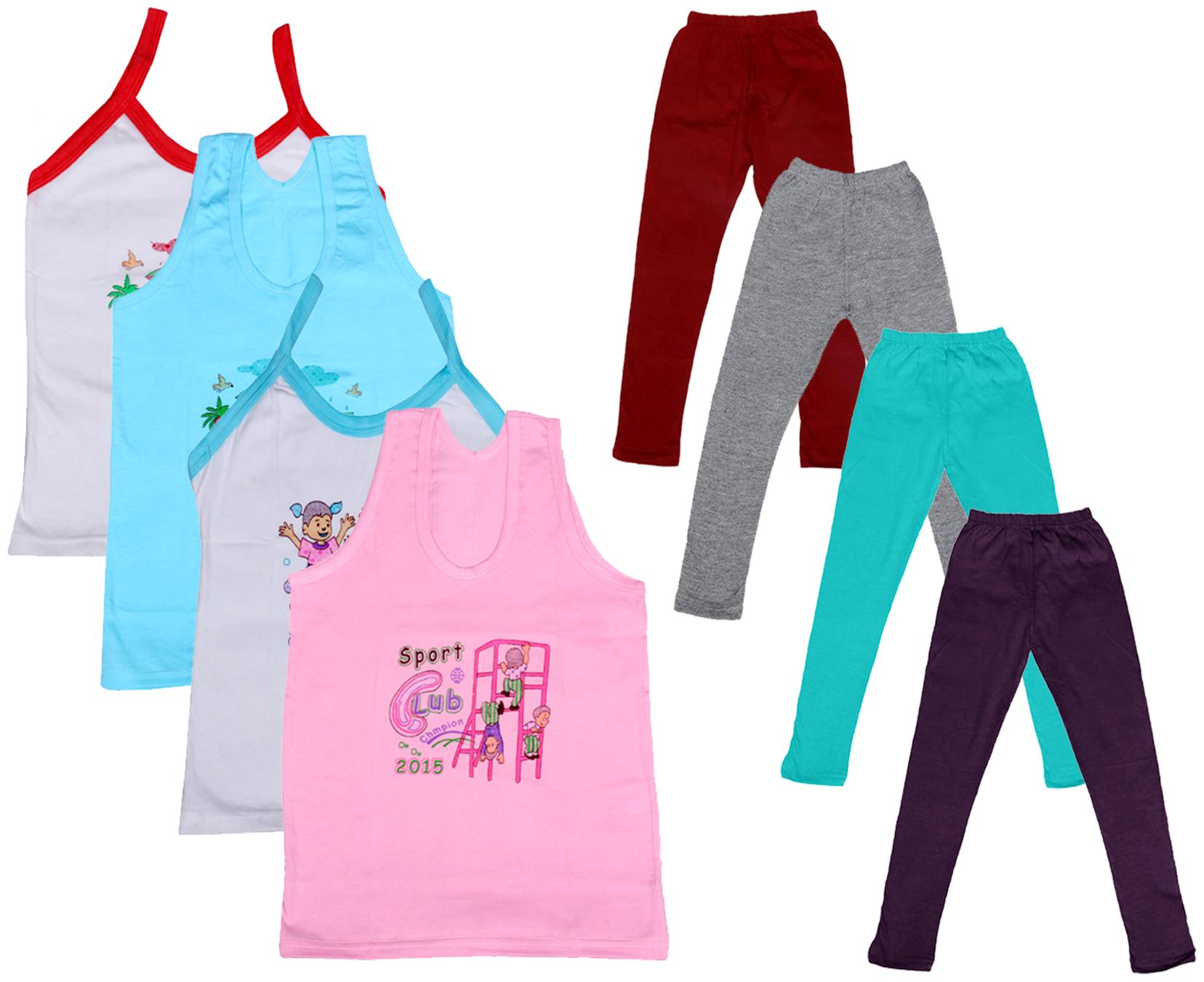 

Indiweaves Girl Cotton Top Bottom Set - Multi
