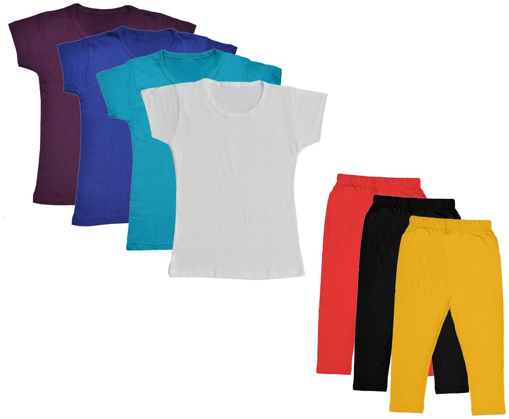 

Indiweaves Girl Cotton Top Bottom Set - Multi