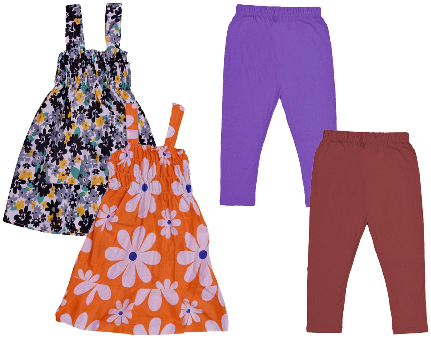 

Indiweaves Girl Cotton Top Bottom Set - Multi