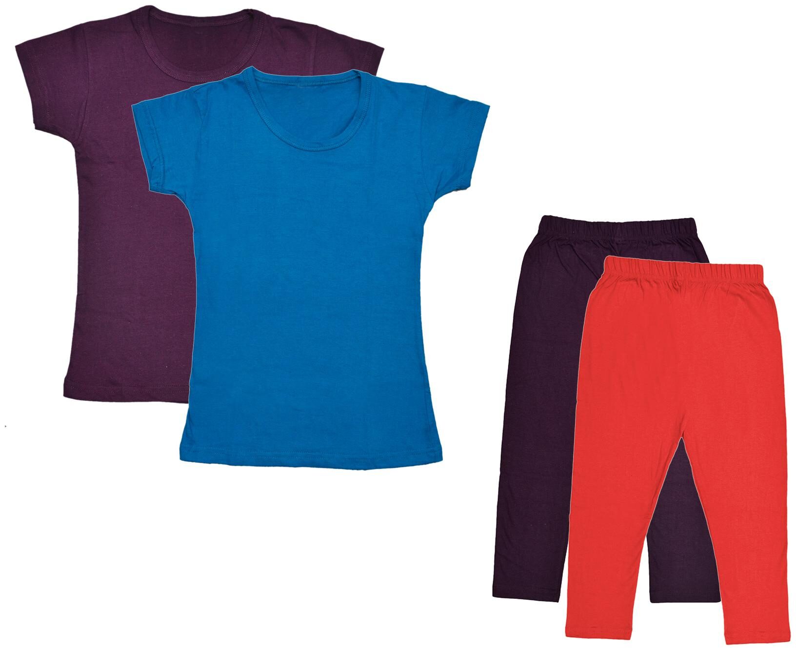 

Indiweaves Girl Cotton Top Bottom Set - Multi