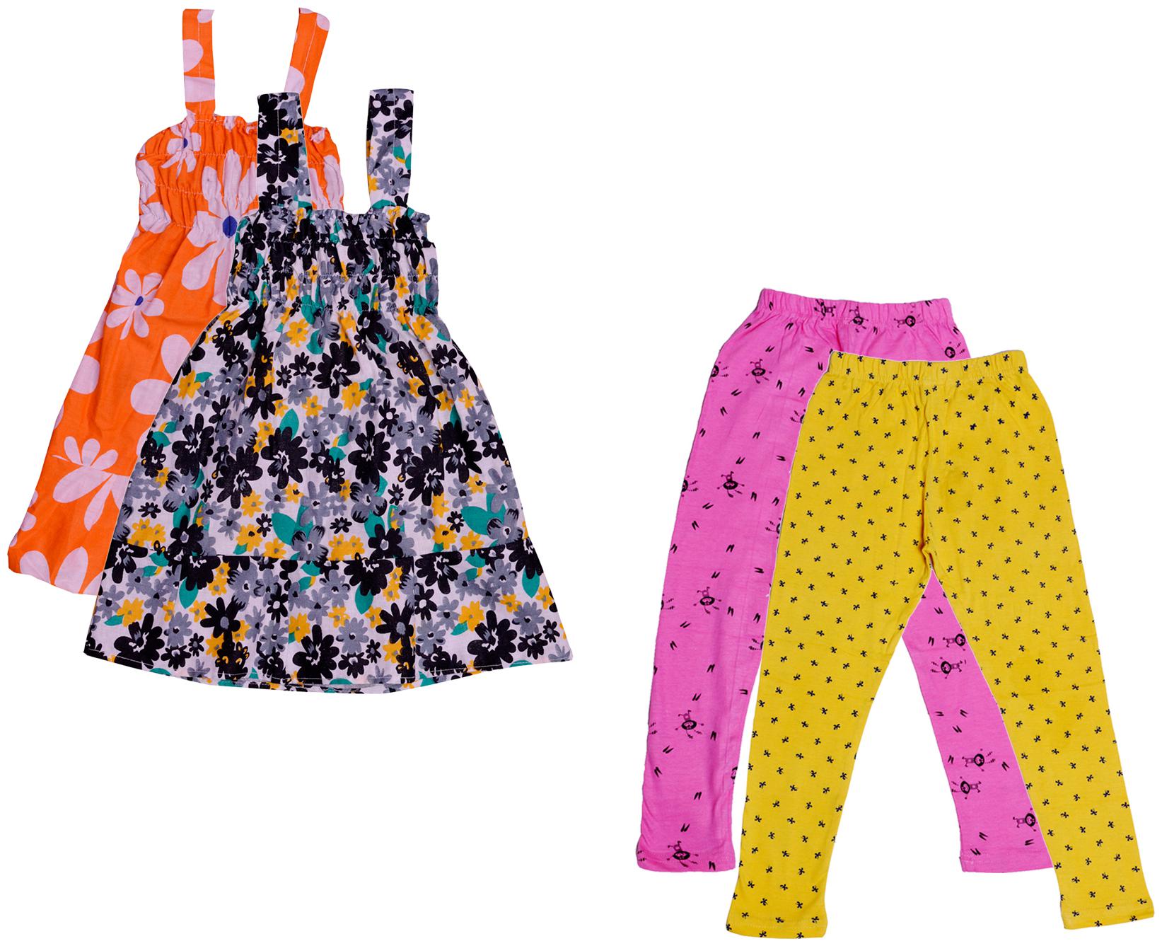 

Indiweaves Girl Cotton Top Bottom Set - Multi