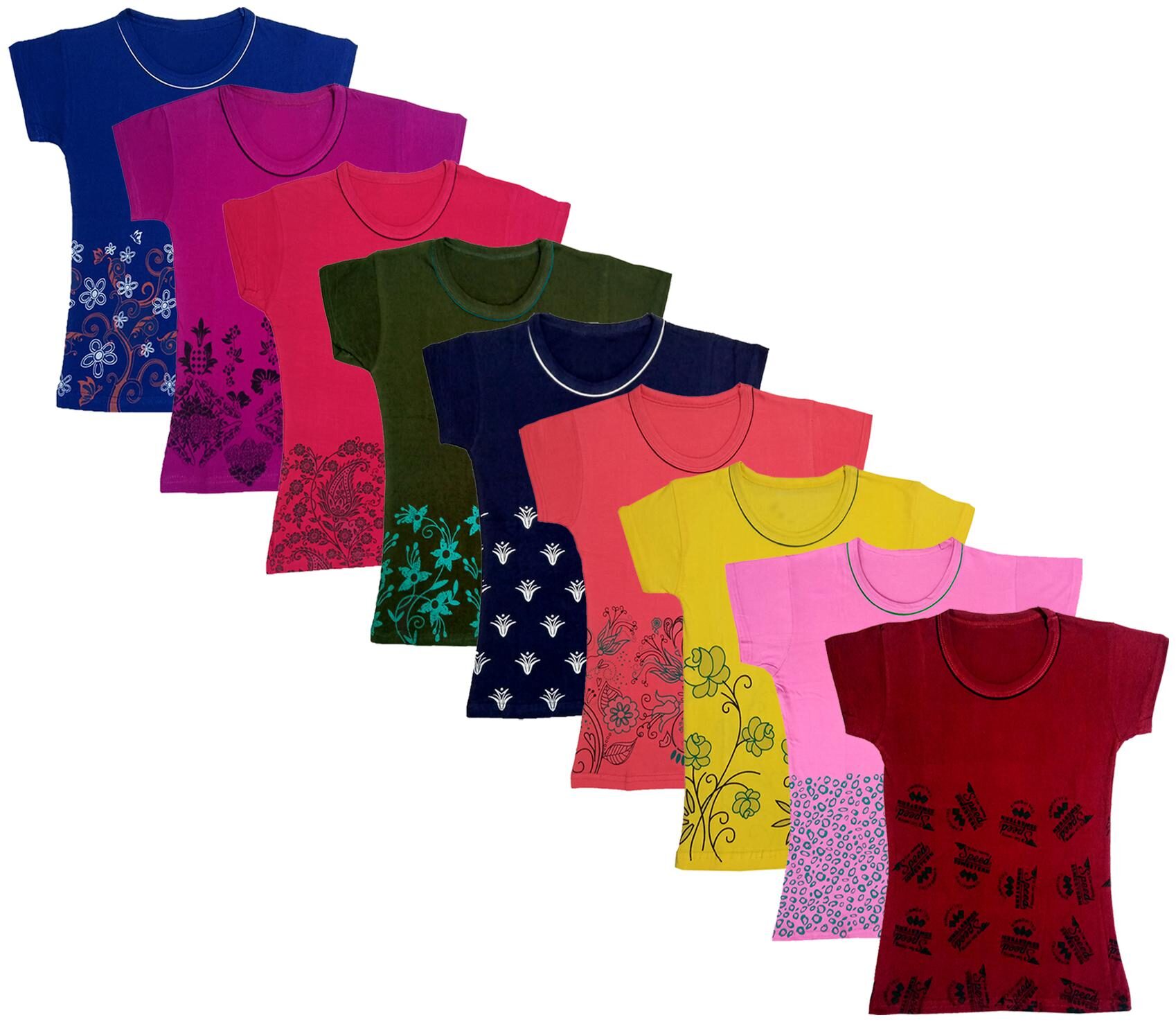 

Indiweaves Girl Cotton Printed T shirt - Multi