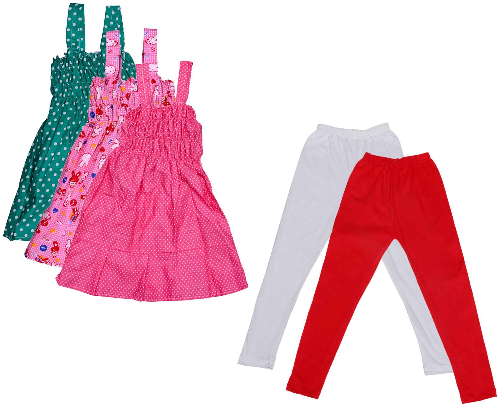 

Indiweaves Girl Cotton Top Bottom Set - Multi