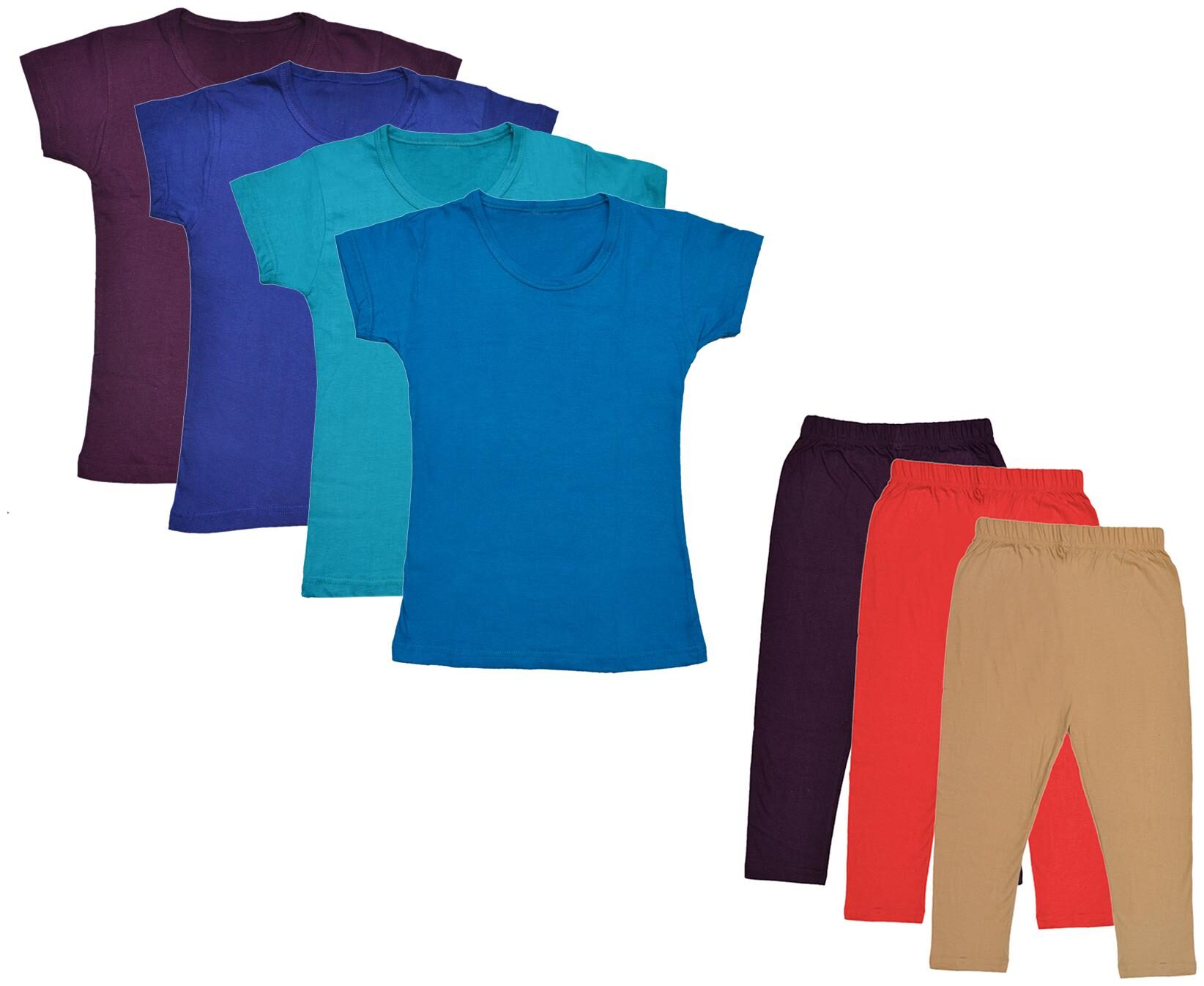 

Indiweaves Girl Cotton Top Bottom Set - Multi