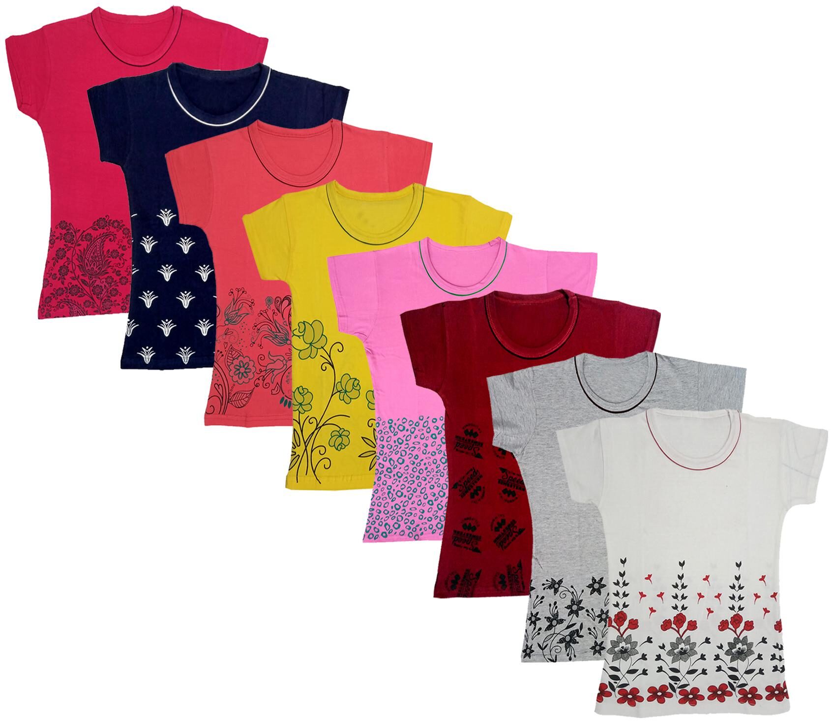 

Indiweaves Girl Cotton Printed T shirt - Multi