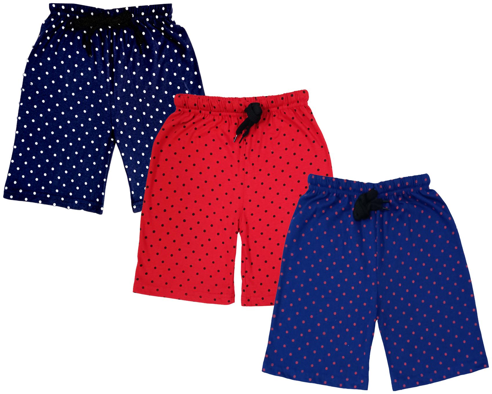 

IndiWeaves Girls Cotton Polka Dots Relaxed Fit Shorts (Pack of 3)