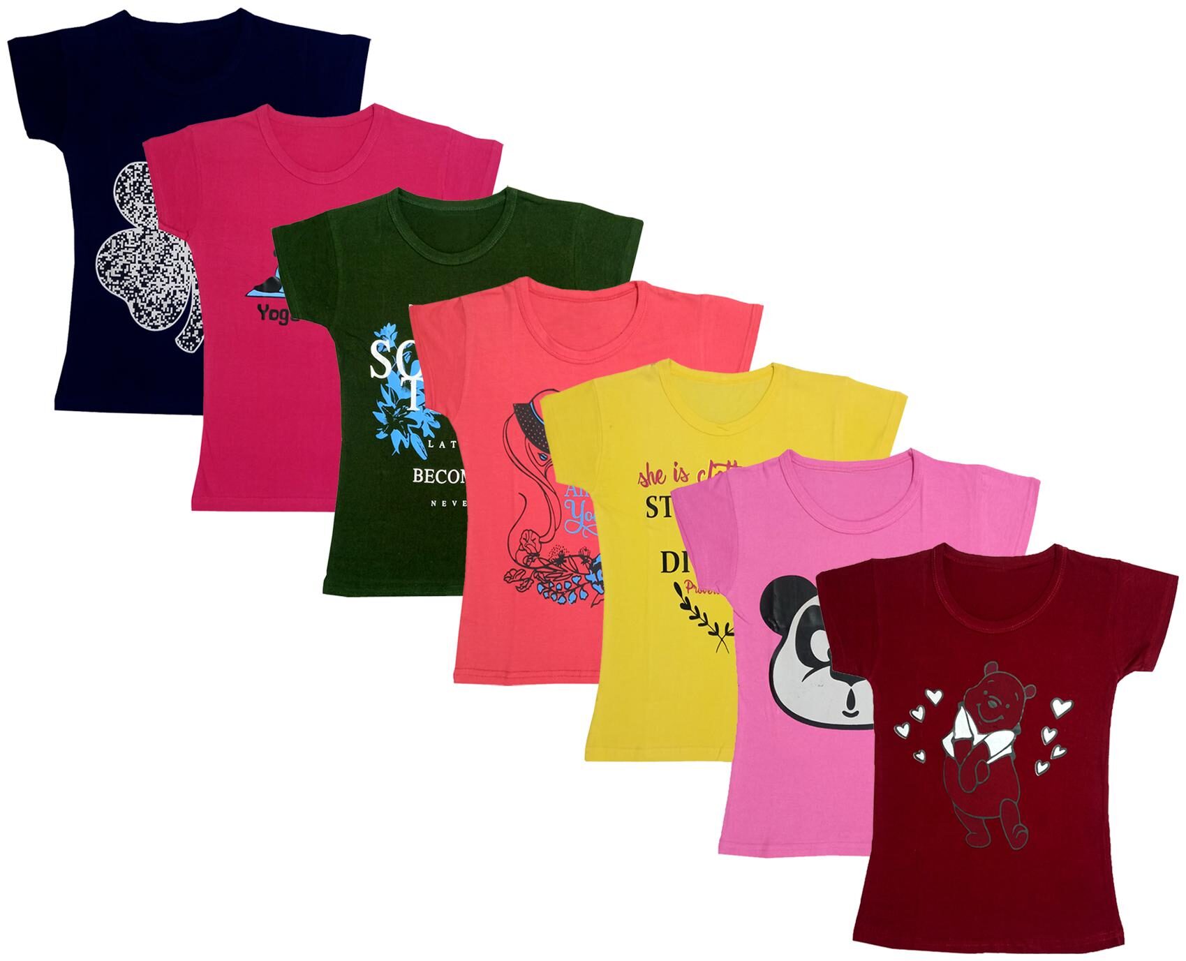 

Indiweaves Girl Cotton Printed T shirt - Multi