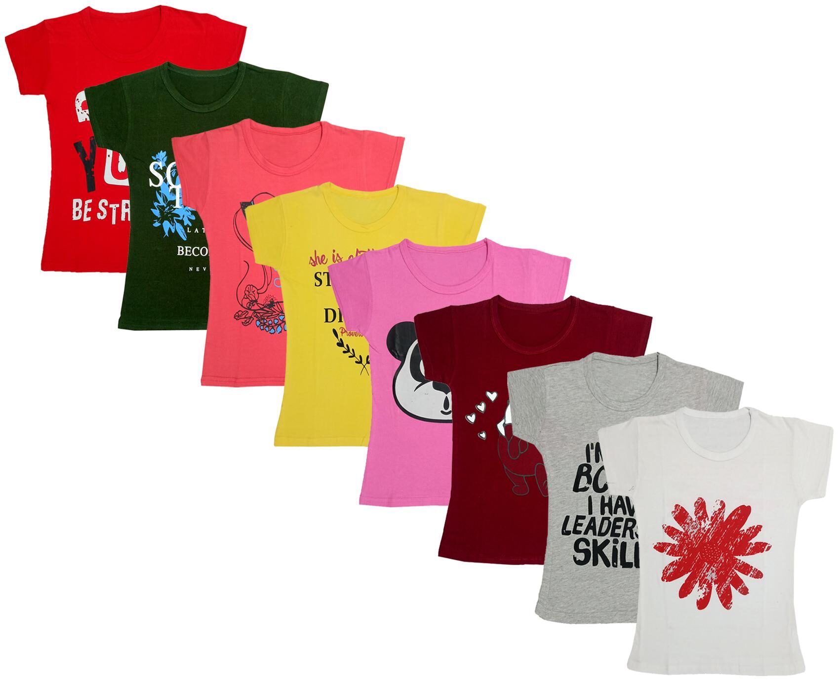 

Indiweaves Girl Cotton Printed T shirt - Multi