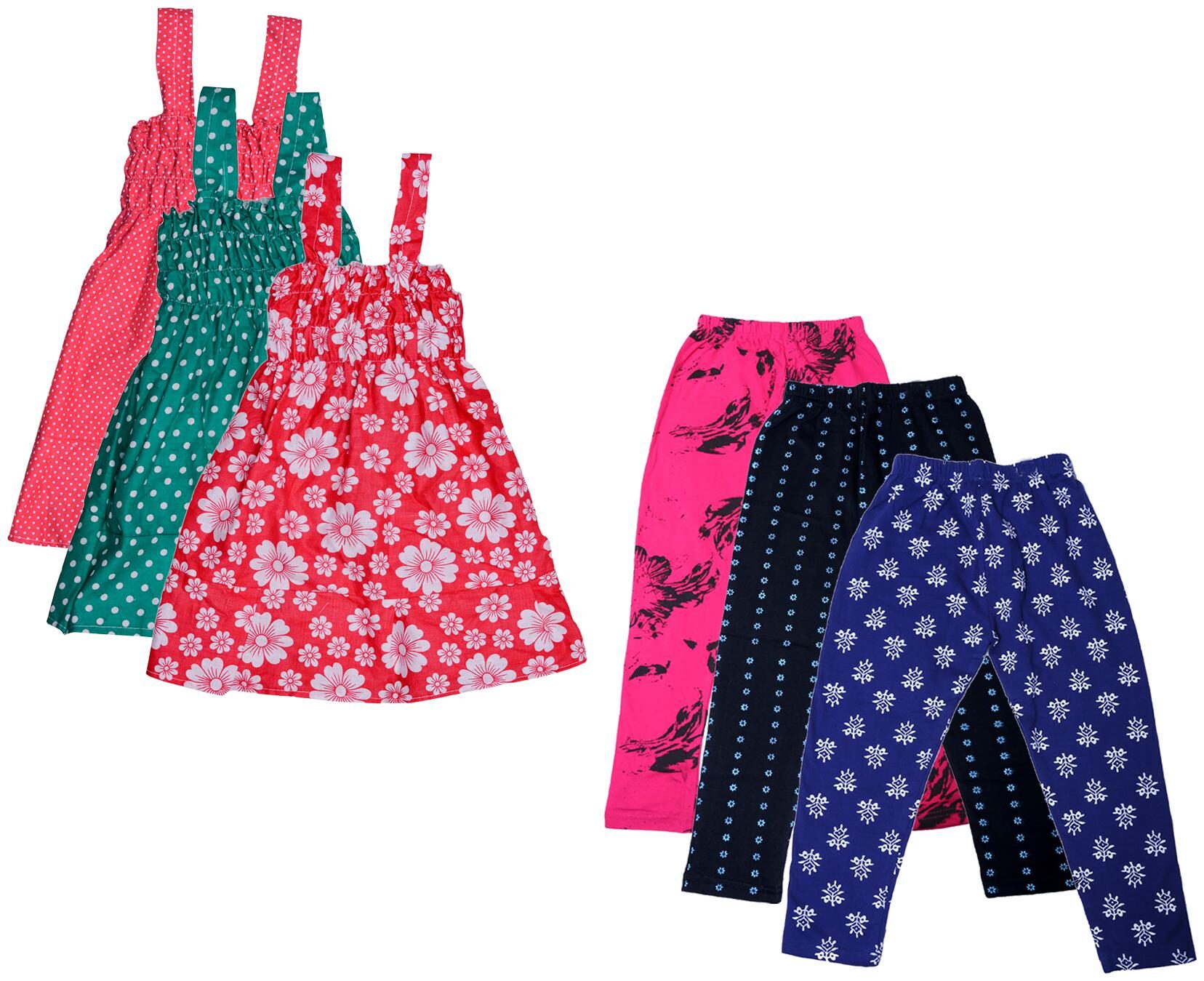 

Indiweaves Girl Cotton Top Bottom Set - Multi