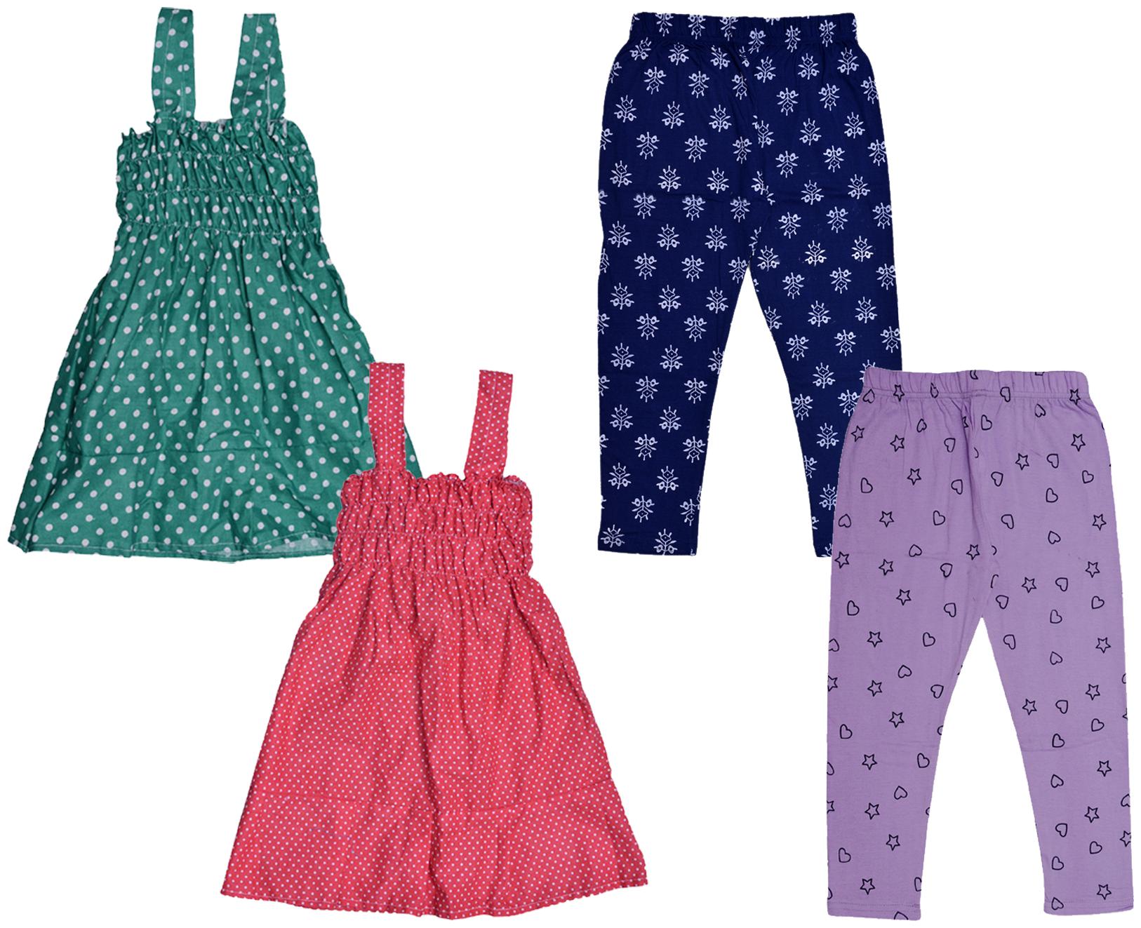 

Indiweaves Girl Cotton Top Bottom Set - Multi