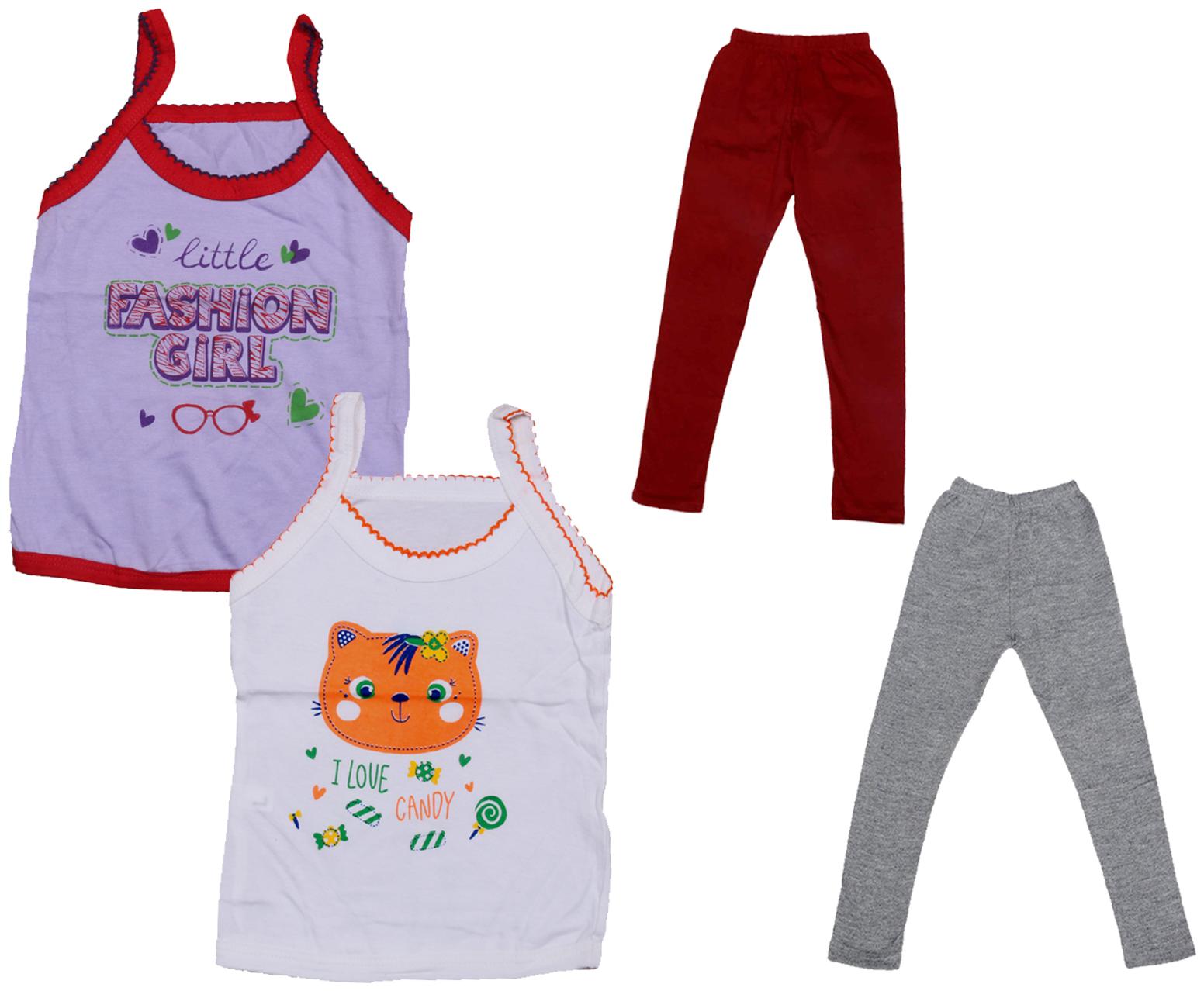 

Indiweaves Girl Cotton Top Bottom Set - Multi