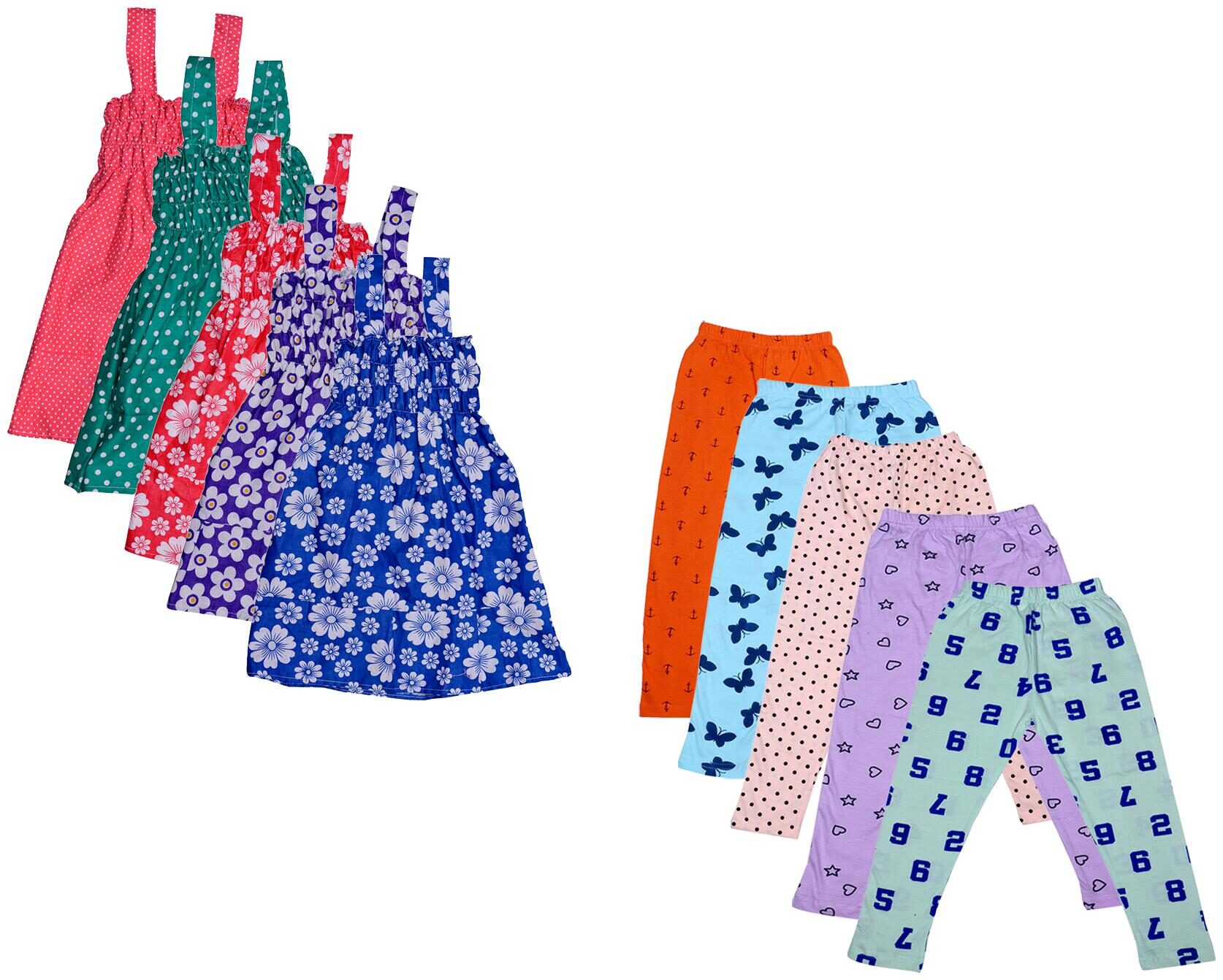 

Indiweaves Girl Cotton Top Bottom Set - Multi