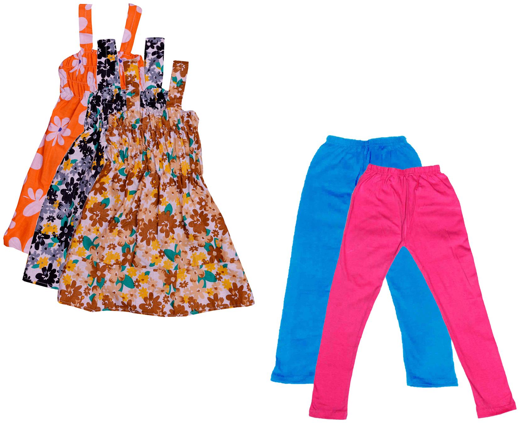

Indiweaves Girl Cotton Top Bottom Set - Multi