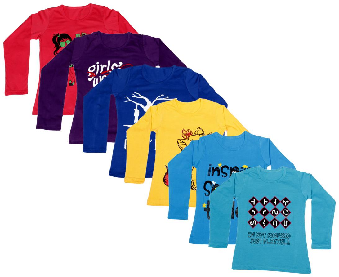 

Indiweaves Girl Cotton Printed T shirt - Multi