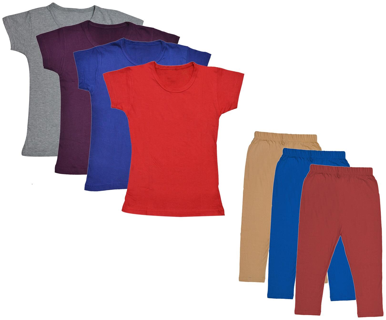

Indiweaves Girl Cotton Top Bottom Set - Multi