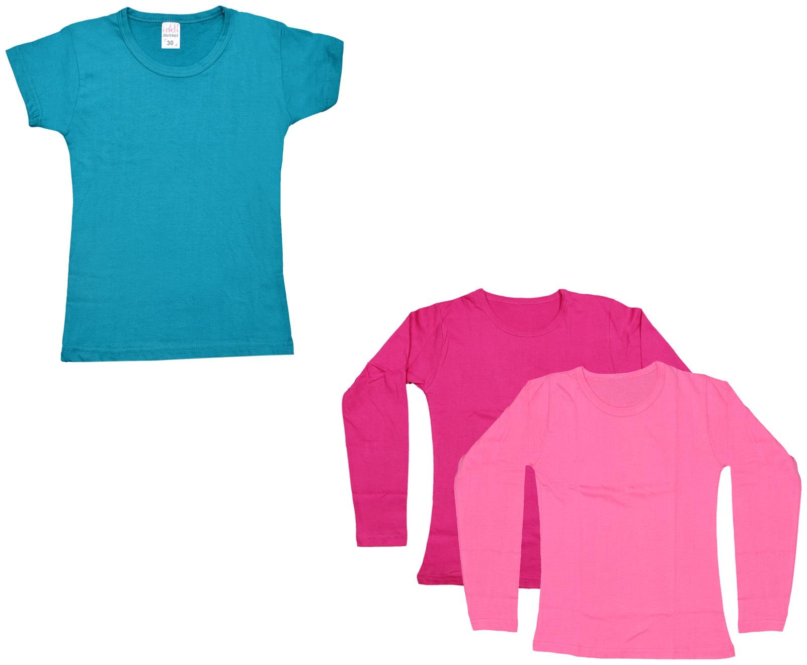 

Indiweaves Girl Cotton Solid T shirt - Multi
