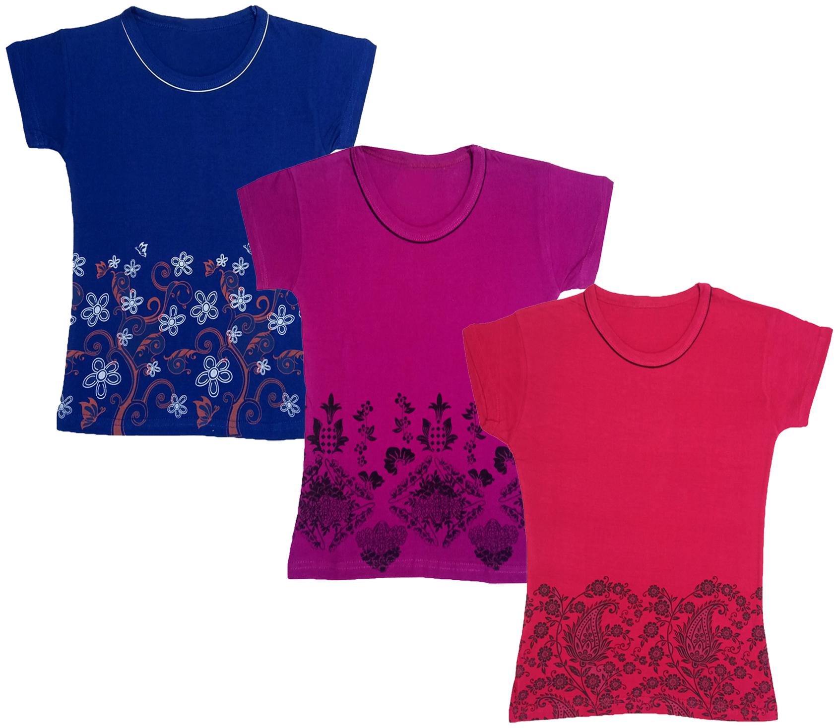 

Indiweaves Girl Cotton Printed T shirt - Multi