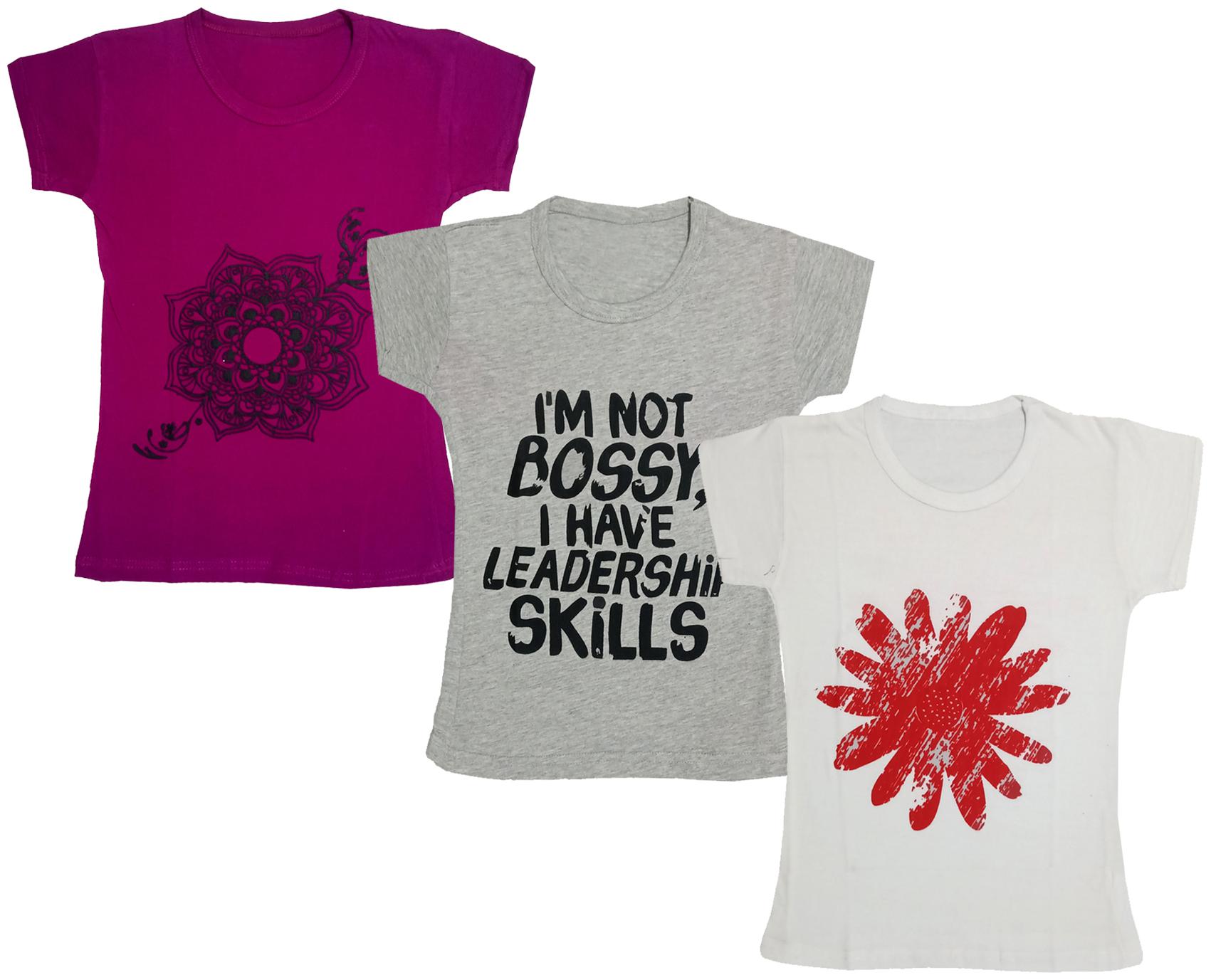 

Indiweaves Girl Cotton Printed T shirt - Multi