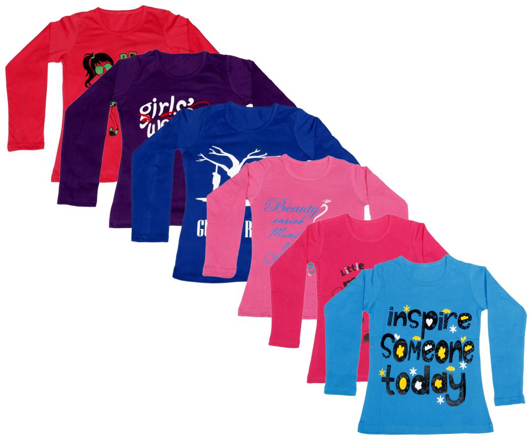 

Indiweaves Girl Cotton Printed T shirt - Multi