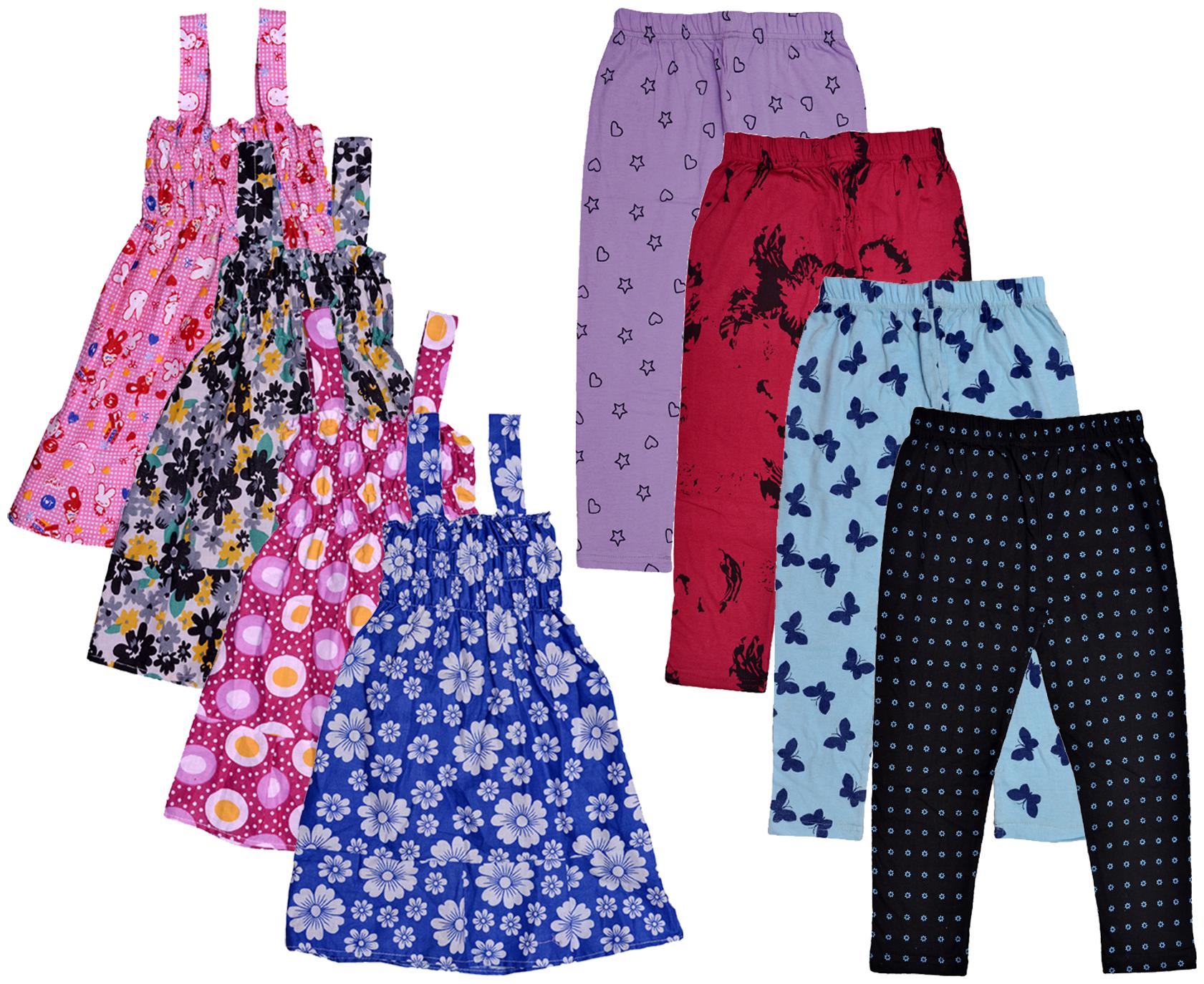 

Indiweaves Girl Cotton Top Bottom Set - Multi