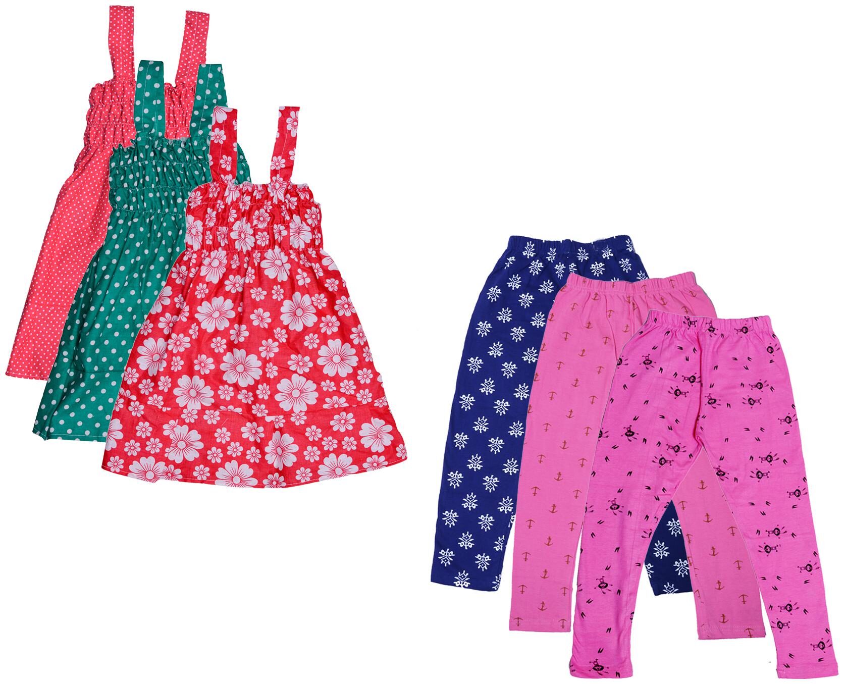

Indiweaves Girl Cotton Top Bottom Set - Multi