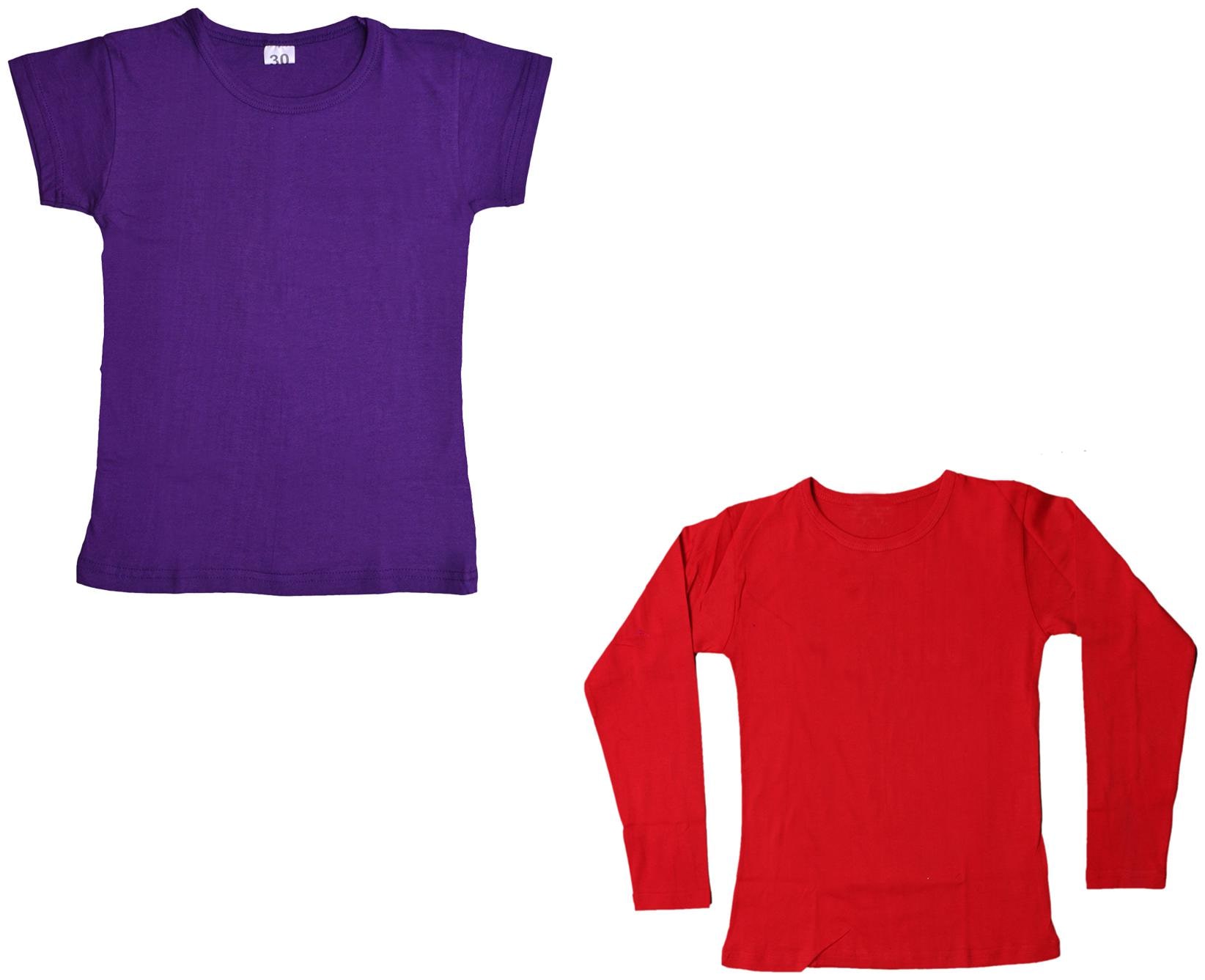 

Indiweaves Girl Cotton Solid T shirt - Multi