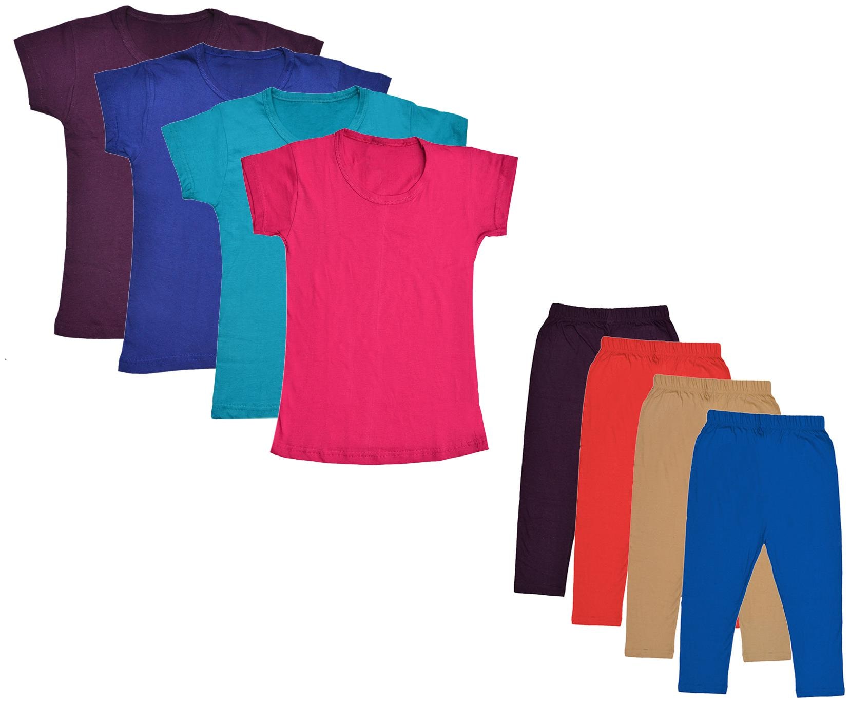

Indiweaves Girl Cotton Top Bottom Set - Multi