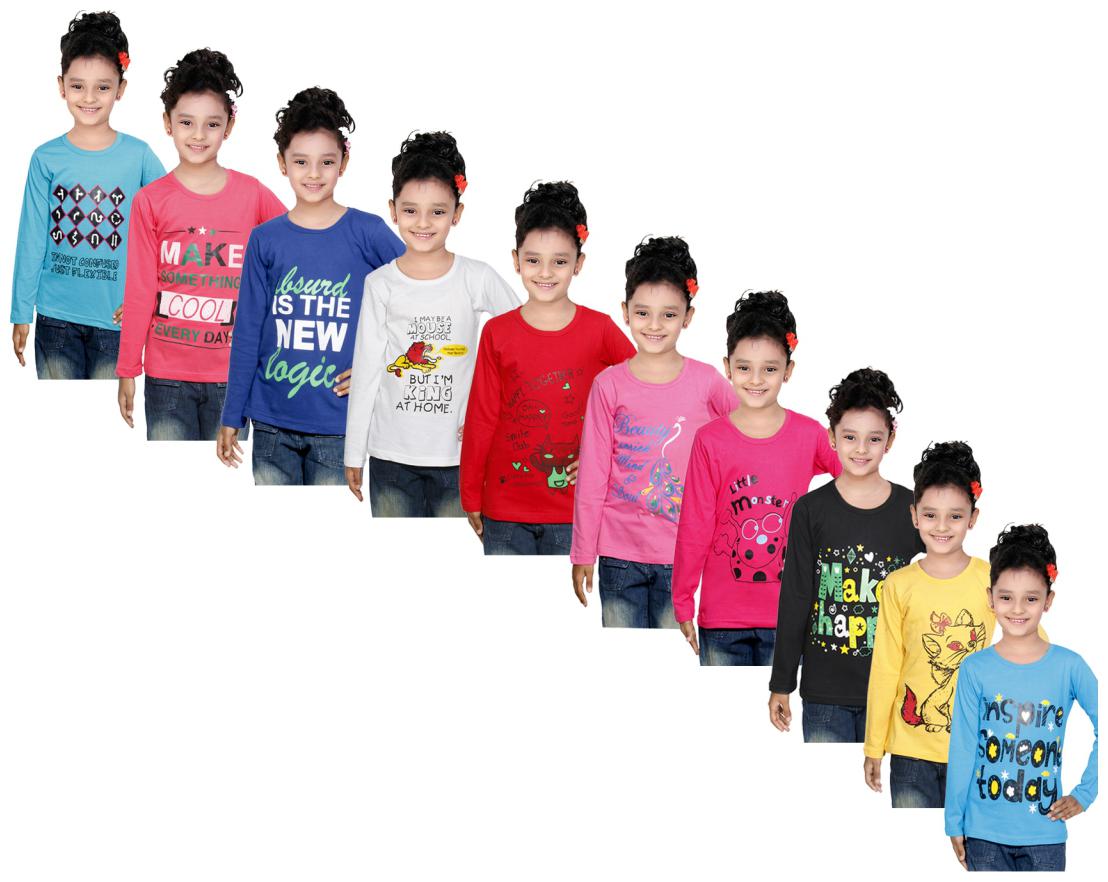 

Indiweaves Girl Cotton Solid Top - Multi
