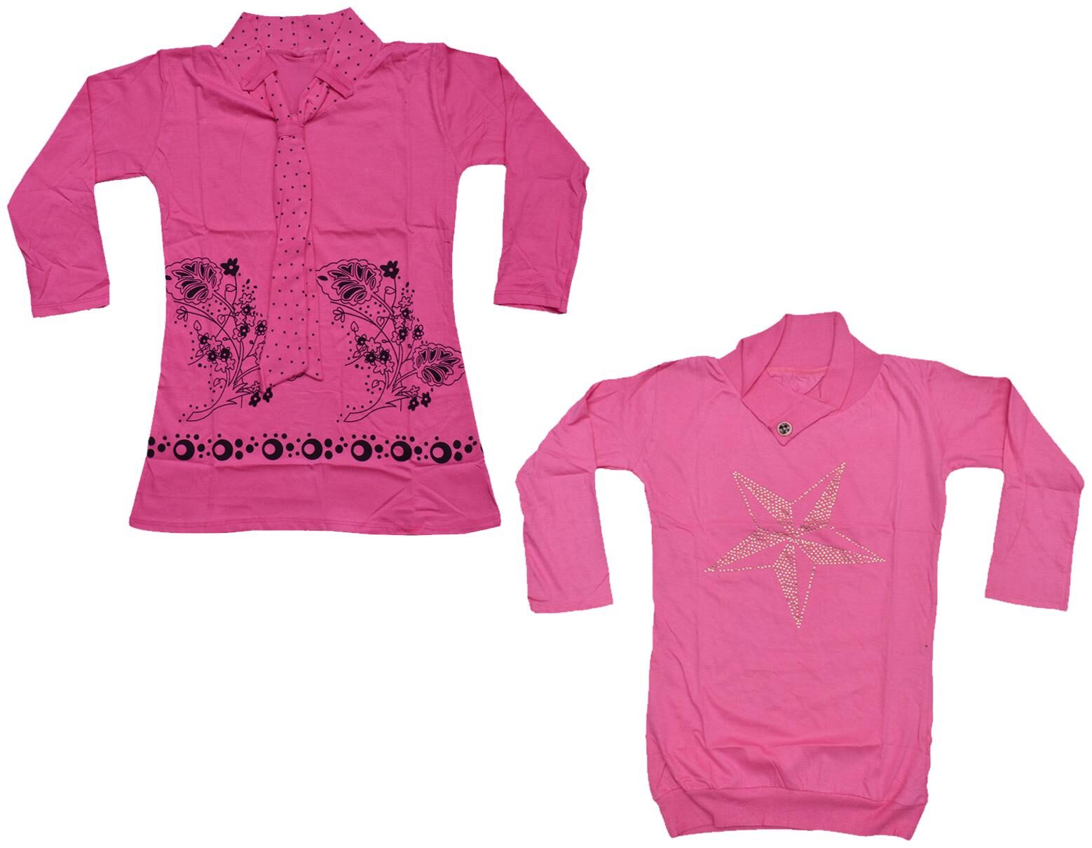 

Indiweaves Girl Cotton Printed Top - Pink