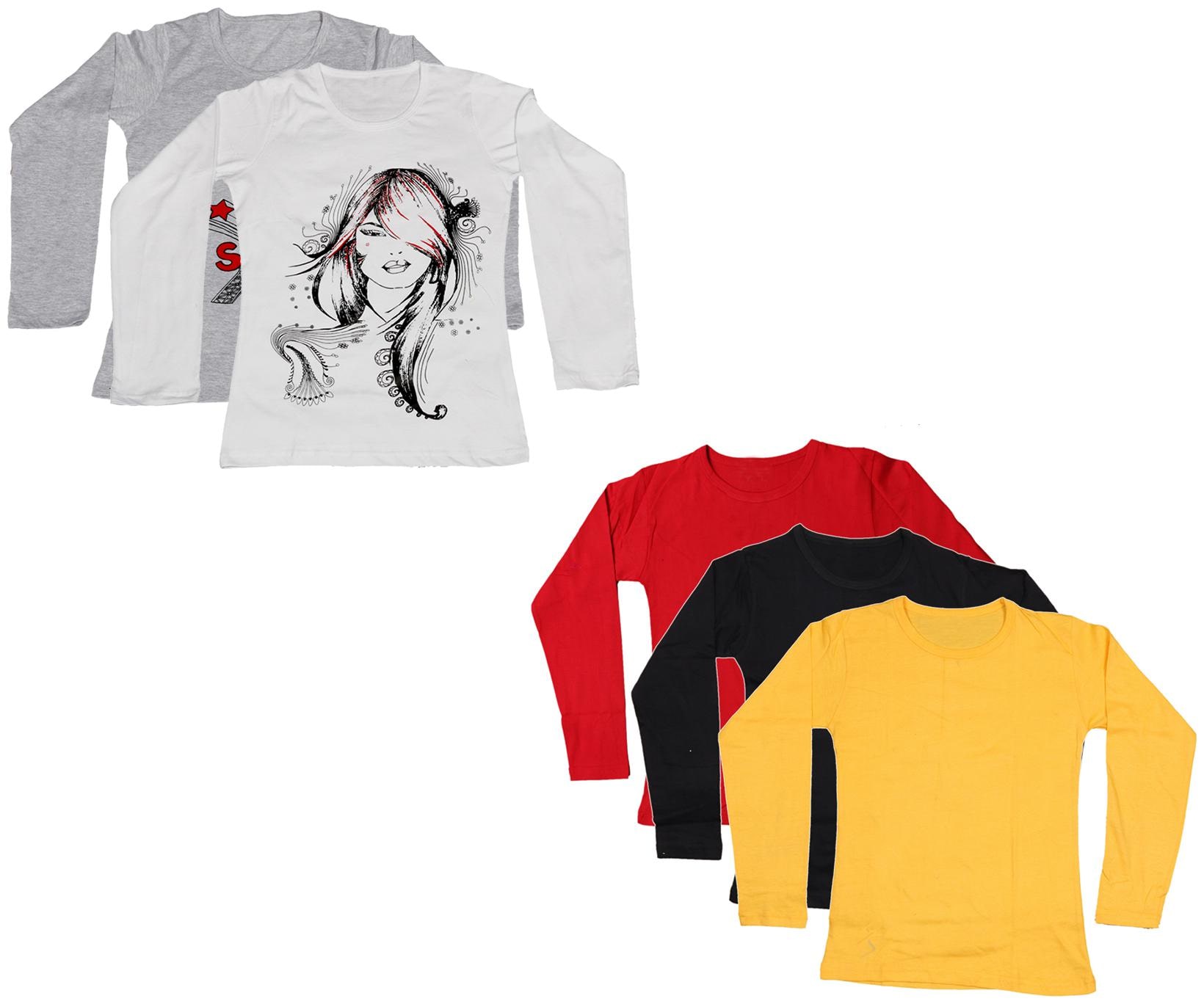 

Indiweaves Girl Cotton Printed T shirt - Multi