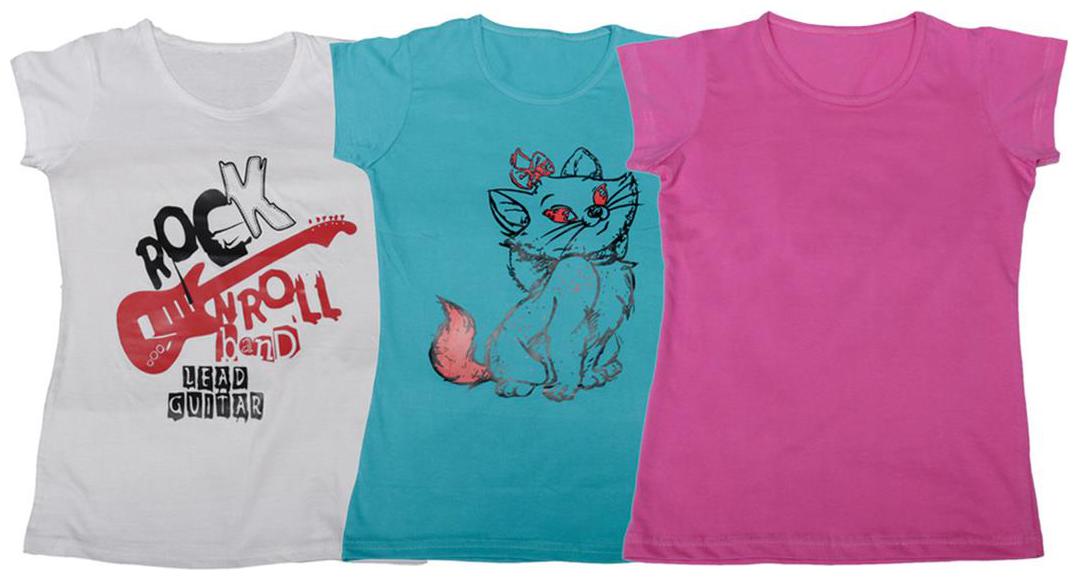 

Indiweaves Girl Cotton Solid T shirt - Blue