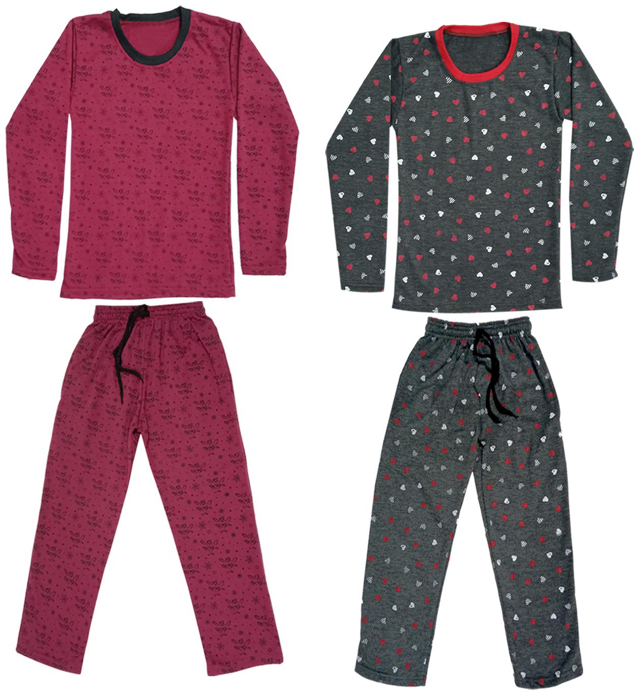 

Indiweaves Girl Wool Top Bottom Set - Grey Pink