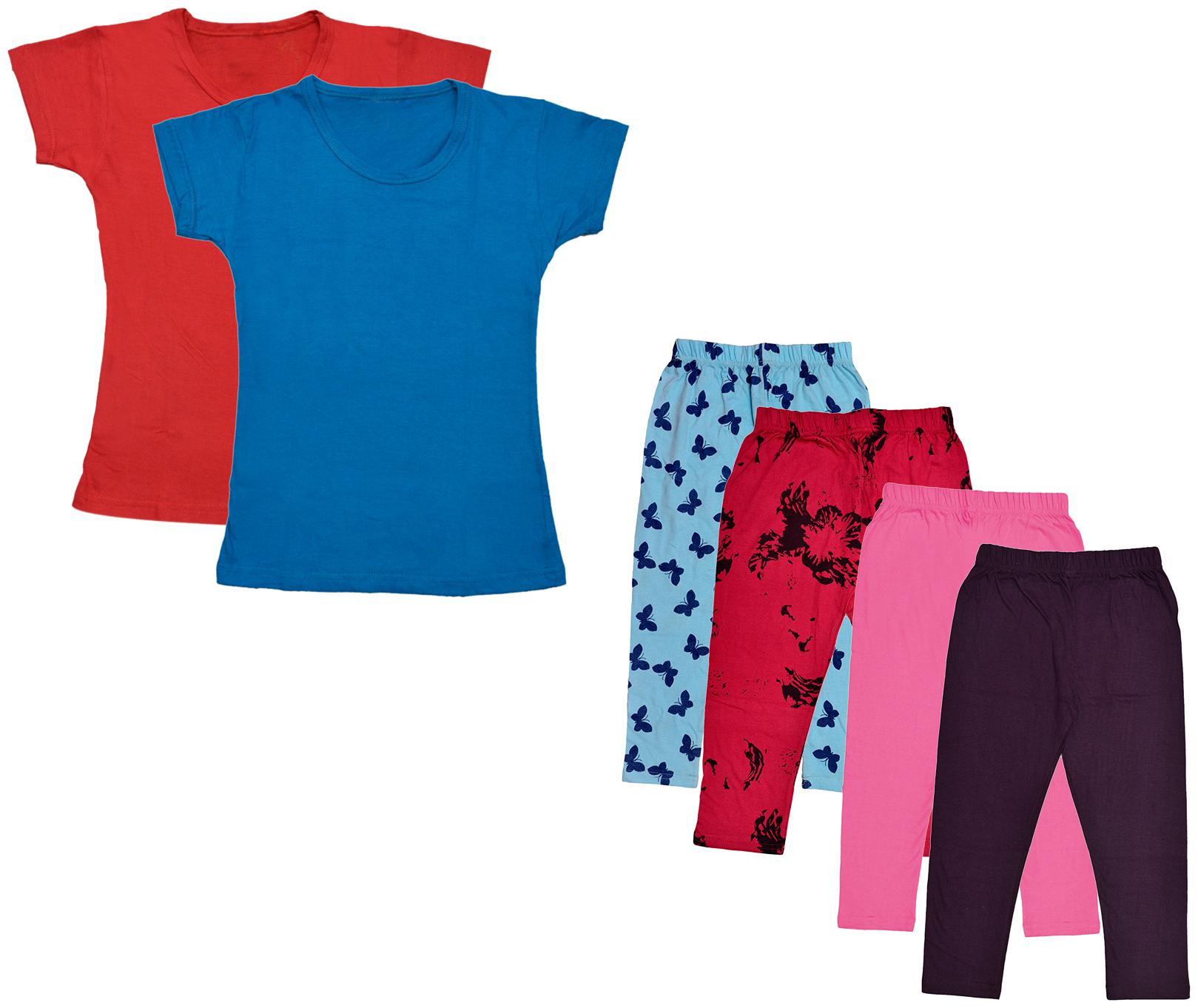 

Indiweaves Girl Cotton Top Bottom Set - Multi