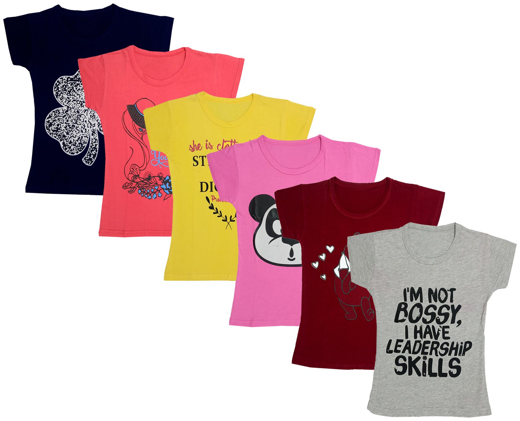 

Indiweaves Girl Cotton Printed T shirt - Multi