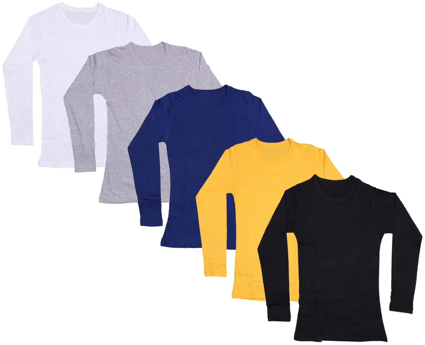 

Indiweaves Girl Cotton Solid T shirt - Multi