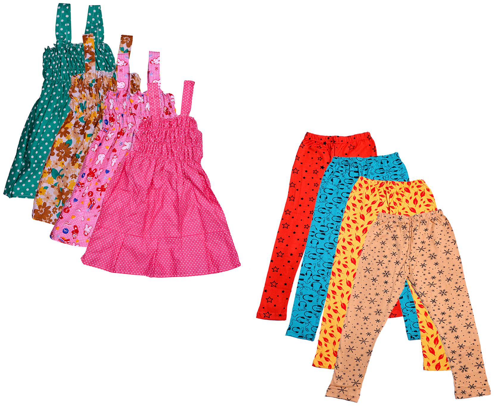 

Indiweaves Girl Cotton Top Bottom Set - Multi