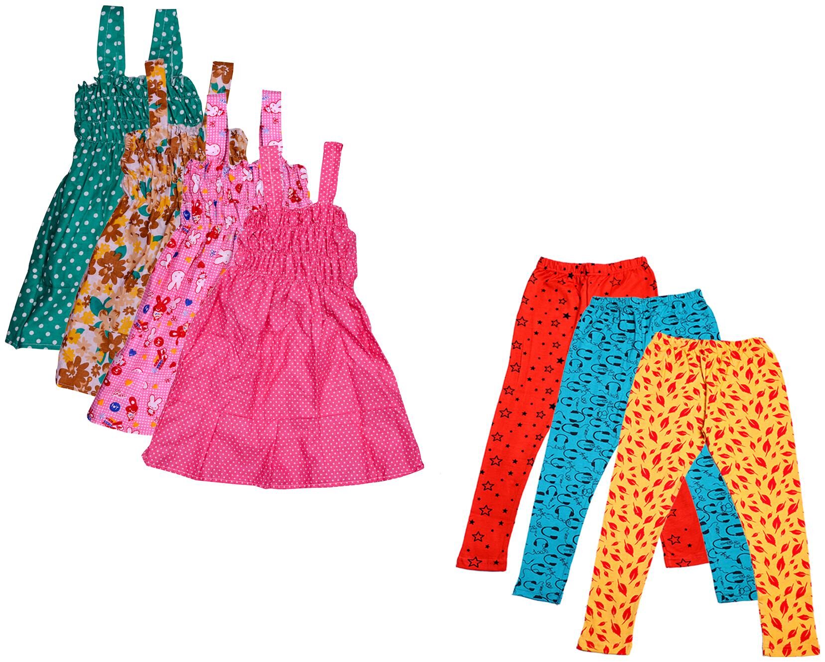 

Indiweaves Girl Cotton Top Bottom Set - Multi