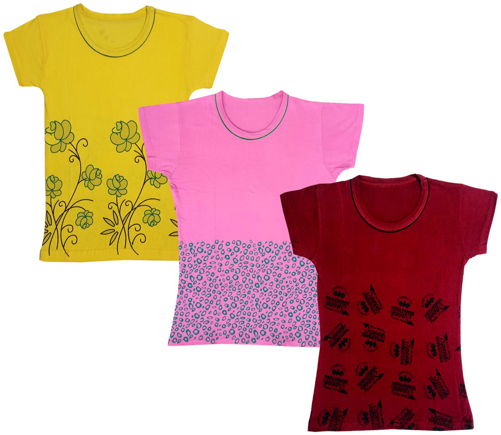 

Indiweaves Girl Cotton Printed T shirt - Multi