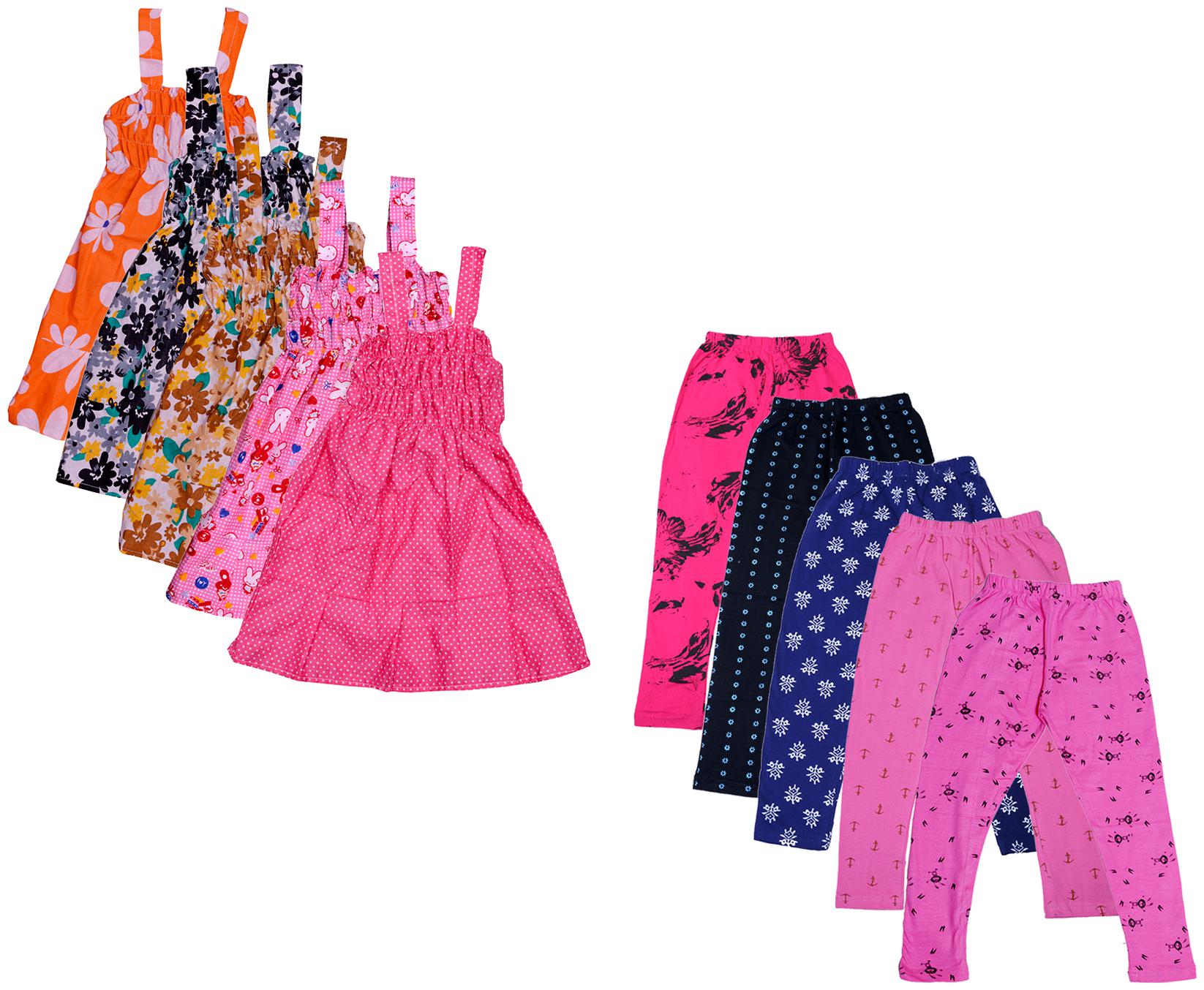 

Indiweaves Girl Cotton Top Bottom Set - Multi