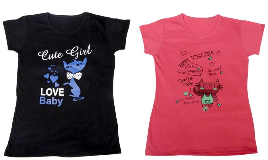 

Indiweaves Girl Cotton Solid T shirt - Multi