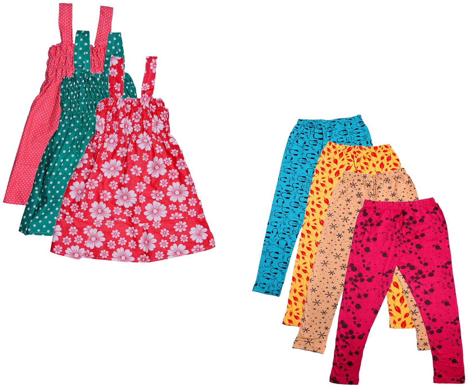 

Indiweaves Girl Cotton Top Bottom Set - Multi