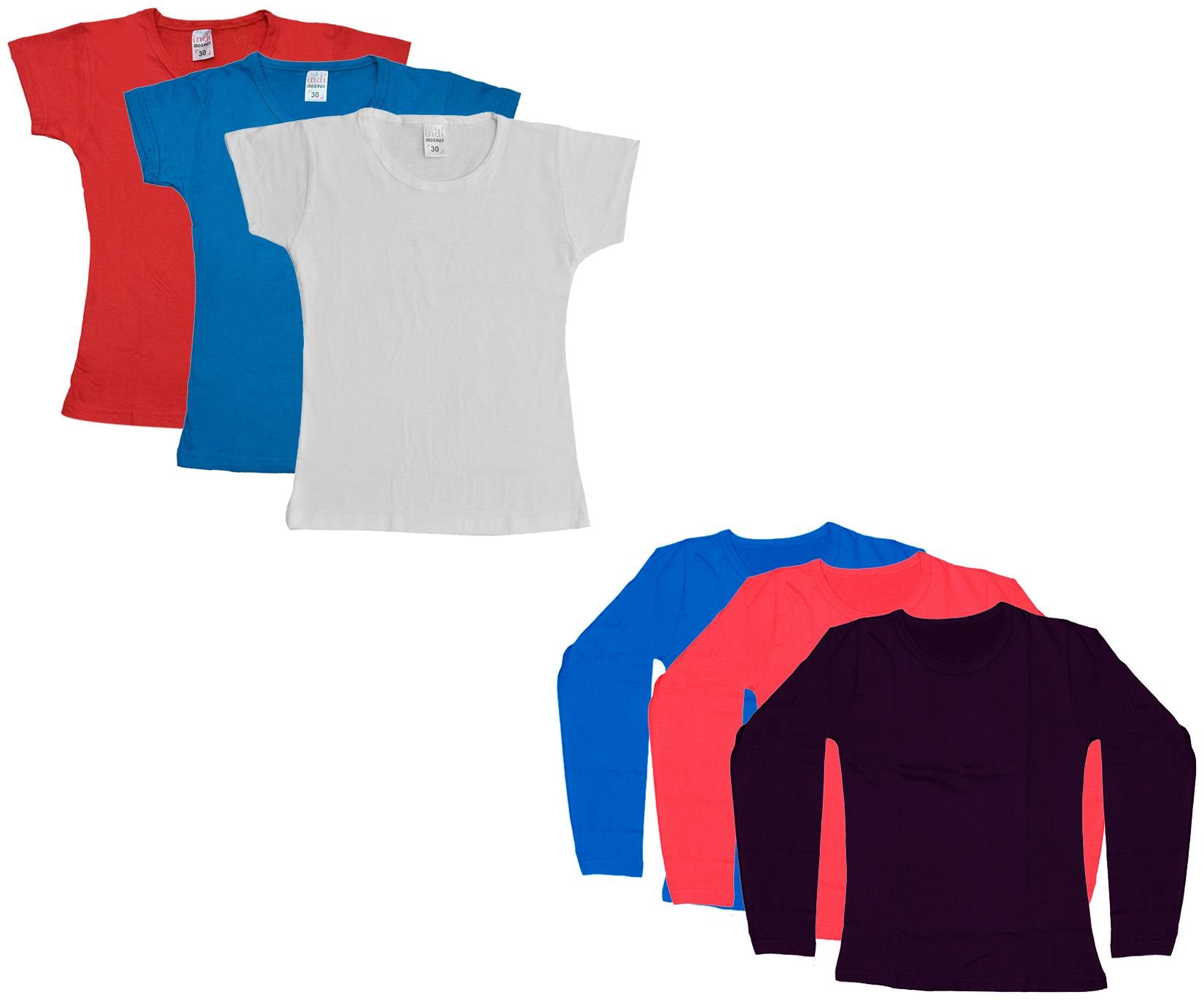

Indiweaves Girl Cotton Solid T shirt - Multi