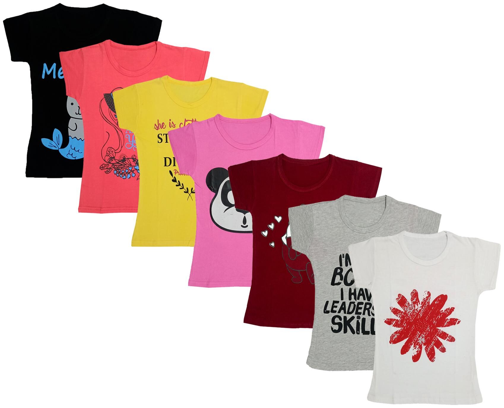 

Indiweaves Girl Cotton Printed T shirt - Multi