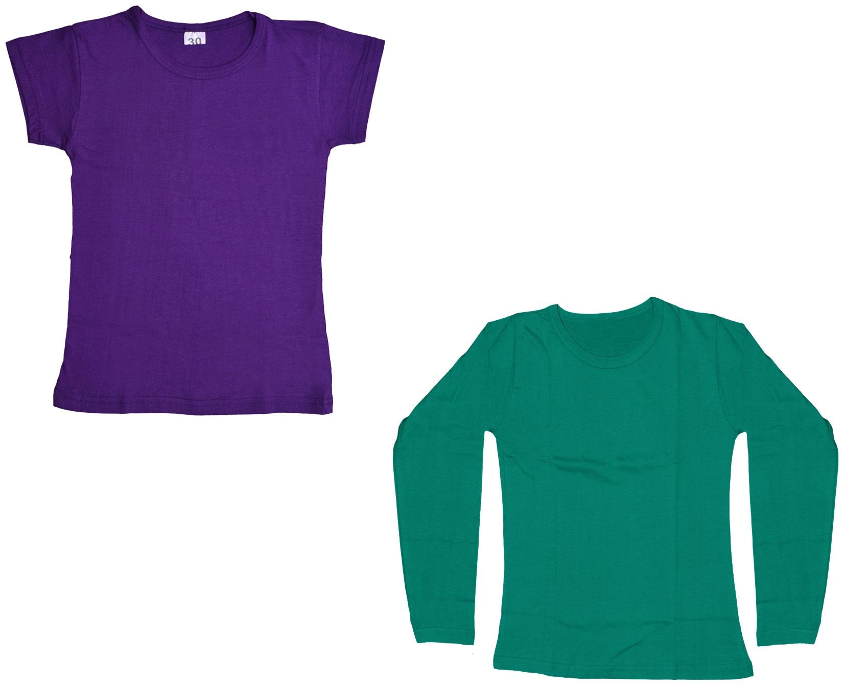 

Indiweaves Girl Cotton Solid T shirt - Green