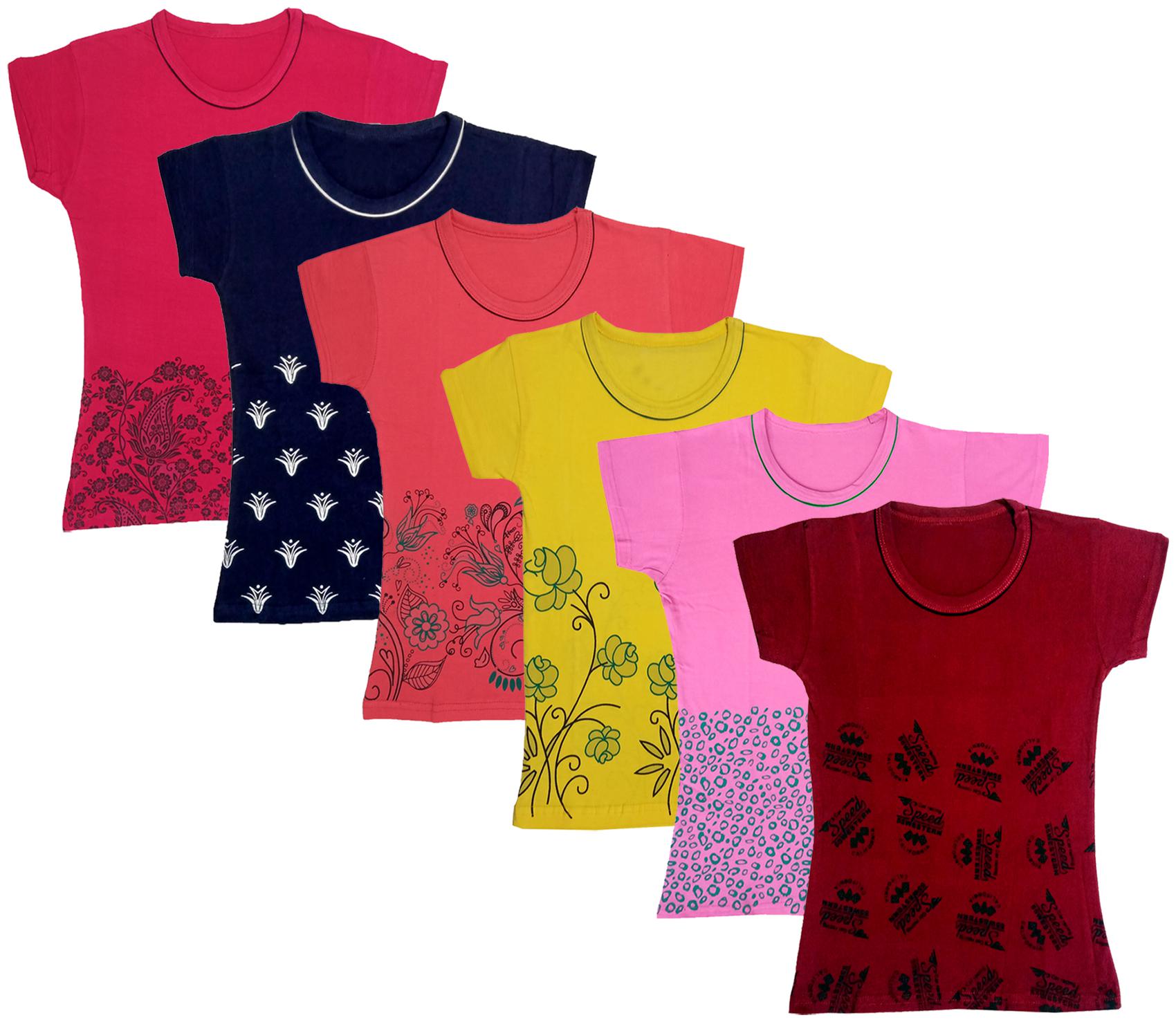 

Indiweaves Girl Cotton Printed T shirt - Multi