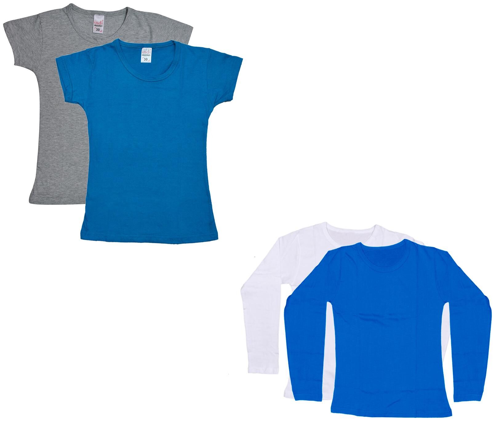 

Indiweaves Girl Cotton Solid T shirt - Multi