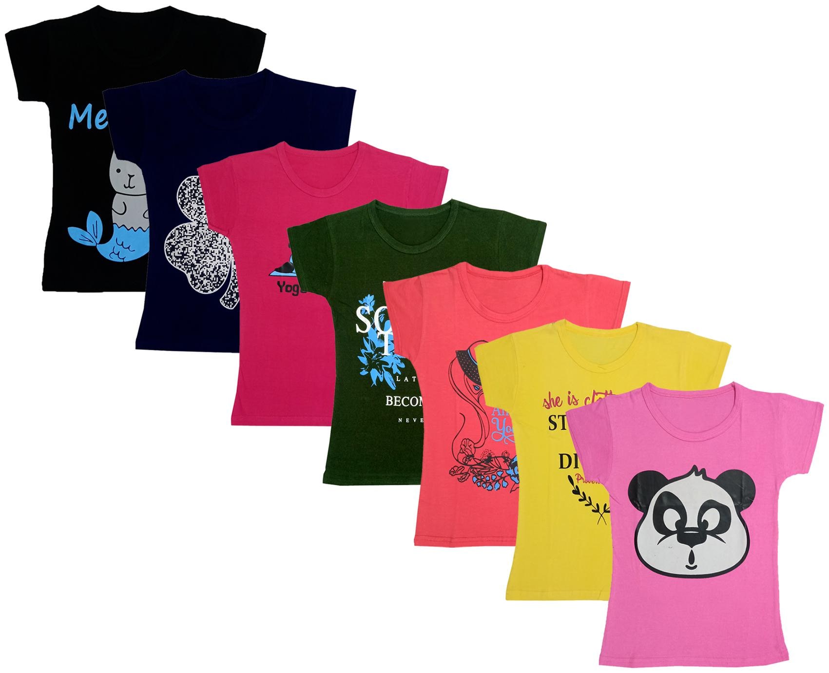 

Indiweaves Girl Cotton Printed T shirt - Multi