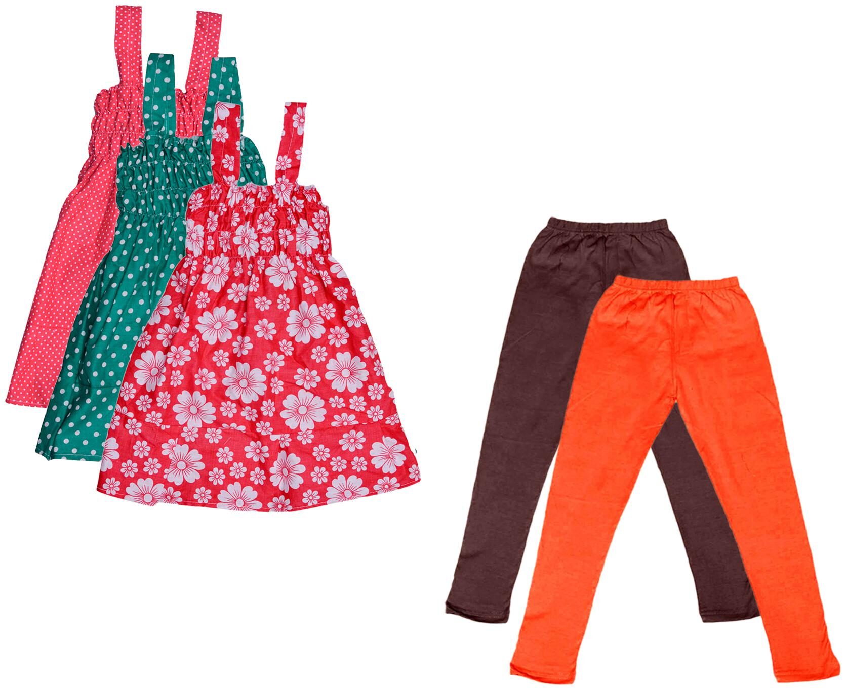 

Indiweaves Girl Cotton Top Bottom Set - Multi