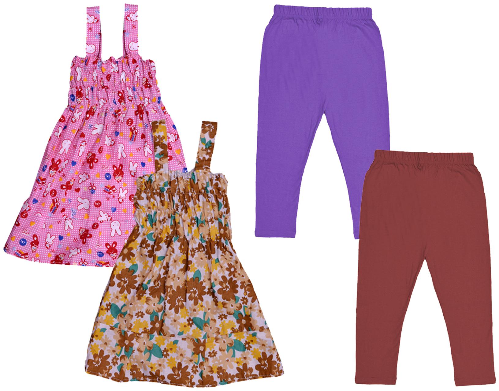 

Indiweaves Girl Cotton Top Bottom Set - Multi